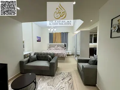 استوديو مفروش | مطبخ منفصل بالكامل | مساحة كبيرة جدًا | شامل جميع الفواتير والإنترنت | باركنج مجاني | موقع مميز | أبراج الياسمين بجوار سيتي سنتر عجمان