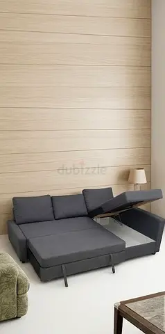 Gray L-shaped Sofa Bed with Storage - Modern, Convertible