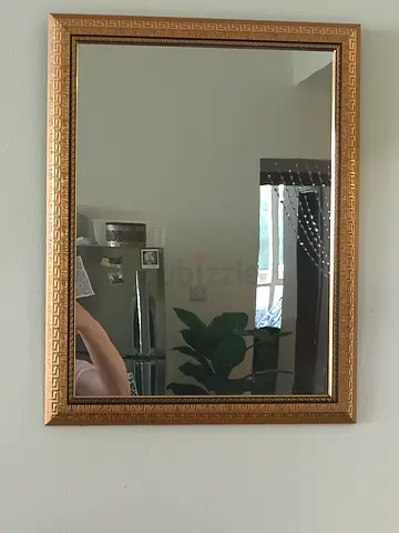 Gold Framed Wall Mirror - Classic Rectangular Design