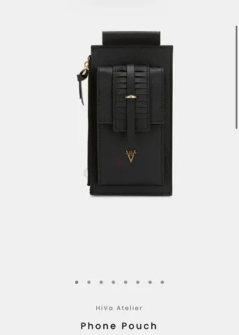 Brand new ,Black Leather Phone Pouch with Front Pocket ,from Hiva Atelier boutique
