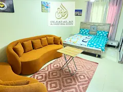 Monthly rent in Ajman, Al Jurf 2, Al Yasmin Towers, opposite City Centre. Furnished studio apartment