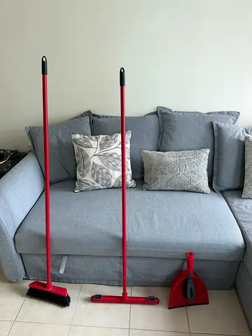 Vileda Red Broom, Flat Mop and Dustpan Set - Lightly Used - NO OFFERS