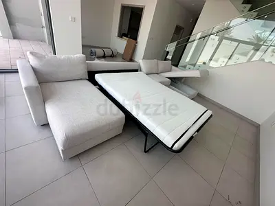 Ikea vimle U Shape Sofa Bed Beige Light grey L-shaped sofa with pull-out bed - good condition
