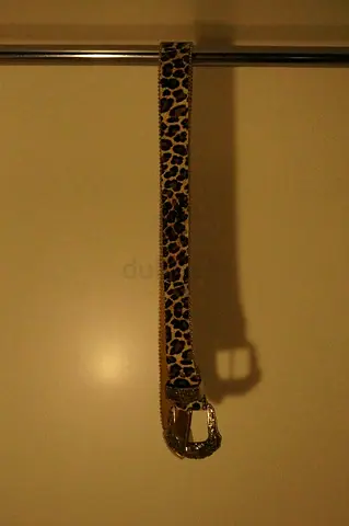 Jeweled Leopard Print Belt SIZE:S