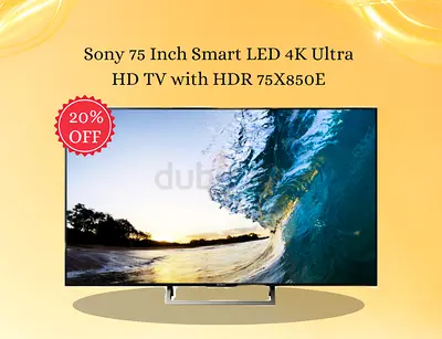 Sony 75 Inch Smart LED 4K Ultra HD TV with HDR 75X850E | Free Delivery | Warranty