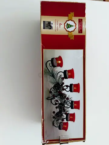 6-piece Christmas centerpiece candle holder set (new in box)