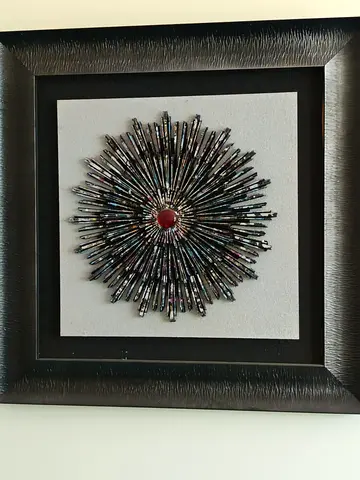 Framed Sunburst Metal Wall Art - Modern Decorative Piece