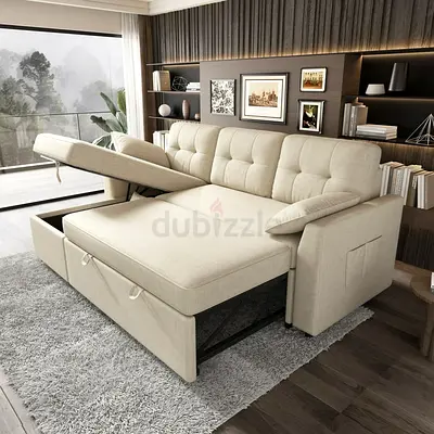 Side pockets storage convertible Sofa bed