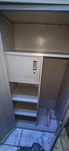 Metal Wardrobe/Locker with Shelves and Lockable Compartment - Good Condition