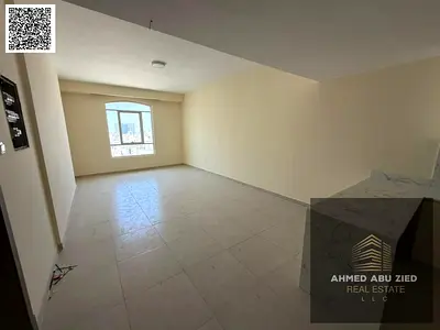 Annual 1BR in Ajman Corniche, sea view, 2 baths, American kitchen, wardrobes, central gas, free parking, 4 payments, security cheque. Near services...