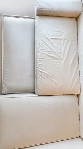 Beige 3-seater Fabric Sofa — average Condition