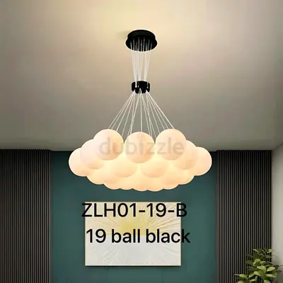 Moon Glass Bubble 19-Light Chandelier