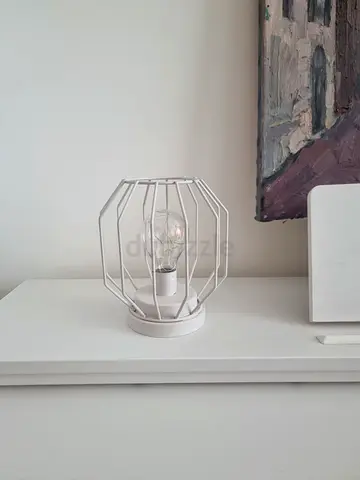 White cage wall lamp - modern industrial wall sconce