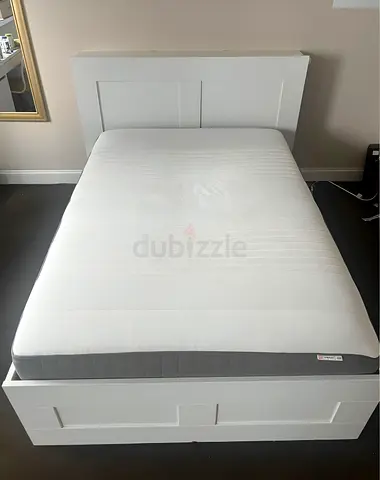 Ikea brimness double bed with ikea mattress
