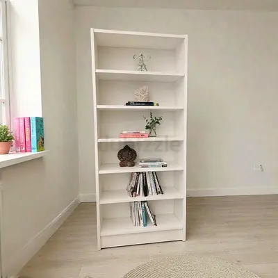 White 7-Shelf Bookcase — Excellent Condition