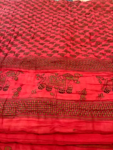 Double bed Red /pink  patterned Indian bed spread/jaipur