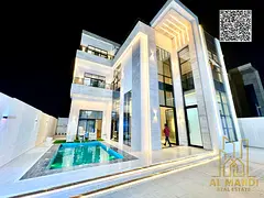 Luxury 6BR Villa with Pool, Roof &amp; Lift in Al Amrah – Ajman | Registration, Water, Electricity