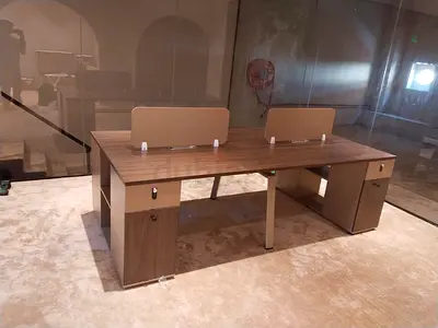 Used 4-Seater Office Workstation Desk with Storage and Dividers