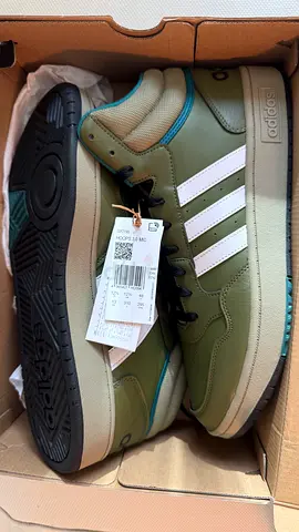 Adidas Hoops 2.0 Mid Green/White Mens Sneakers - Brand New with Tags