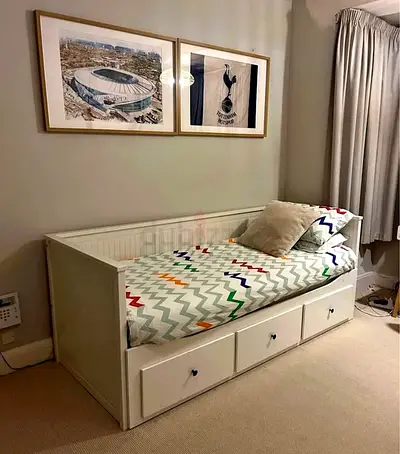 Ikea  White Day bed with Ikea Brand mettres available in perfect condition