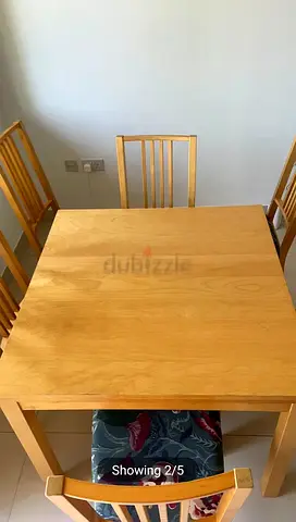 Ikea extendable dining table and chairs for sale