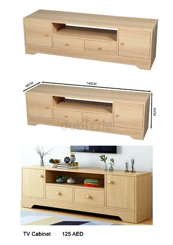 Light Wood TV Cabinet / Media Console - 140cm