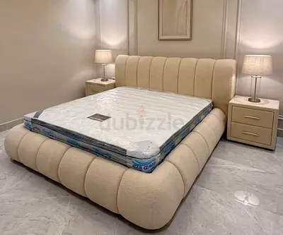 Brend New High Quality Fabric Luxury King size 180x200 Bed with spring mattress available