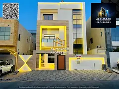 Villa for sale in Al Yasmin area, opposite the park. Two floors and a roof. Freehold ownership for a