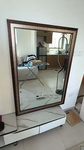 Large Decorative Full-Length Wall Mirror with Ornate Frame