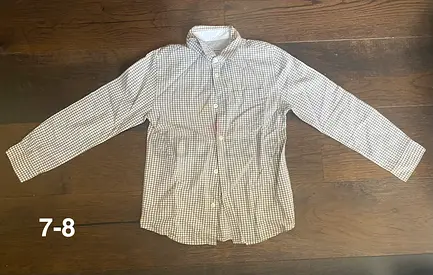 Boys checked long-sleeve shirt size 7-8, good condition (More styles/bundles available)
