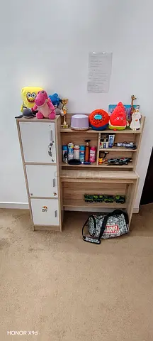 Study table and long mirror cupboard