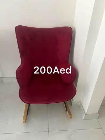 Maroon Velvet Rocking Accent Chair - Good Condition