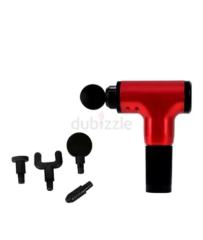 Portable Deep Tissue Massage Gun with 4 Interchangeable Heads - Red
