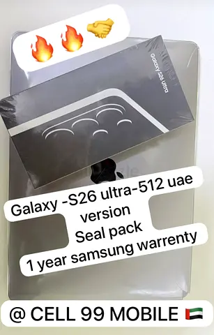 Sealed Samsung Galaxy S26 Ultra 512GB - UAE Version, 1yr Samsung Warranty