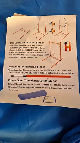 Dog Training Slalom Poles and Tunnel Set
