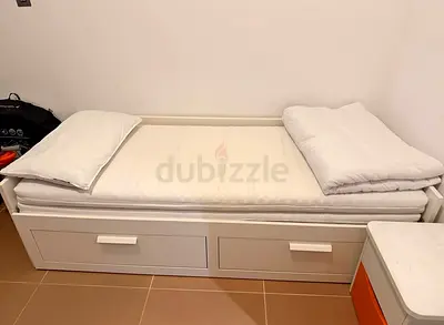 IKEA brimness daybed with 2 big storage drawers and 2 IKEA mattresses.