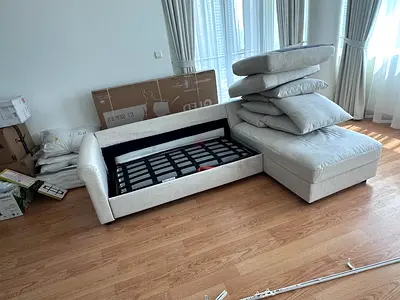 Ikea Gronlid L shape sofa bed Beige