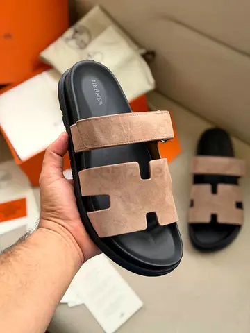 Hermes Mens Suede H Sandals Slides - Size Available 36 to 47