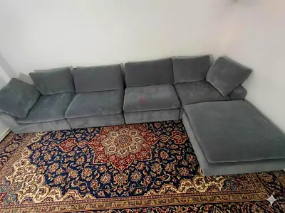 Pan home pianca feather 🪶 filled modular sofa with ottoman