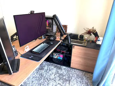 Workstation Natural brown L shaped 180x180cm for sale