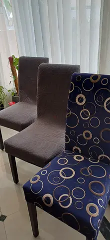 Set of 8 Upholstered Dining Chairs — Good Condition