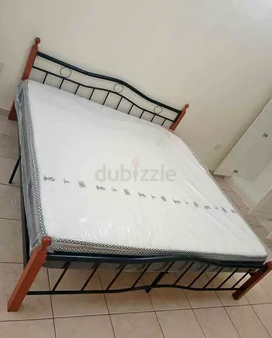 New wooden steel Queen Bed including Medical Mattress