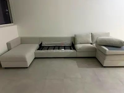 IKEA vimle U shape sofa Bed Beige Light grey L-shaped sectional sofa with chaise - good condition