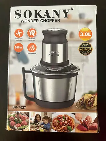 Sokany Wonder Chopper SK-7027 800W 3.0L Stainless Steel Food Processor