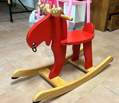 IKEA Wooden Moose Rocking Horse - Red, Good Condition