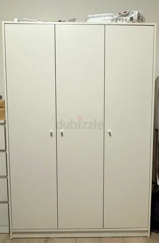 White 3-Door Wardrobe - Simple  Spacious