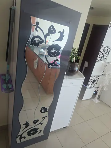 Shoe cabinet with full-Length Decorative Wall Mirror