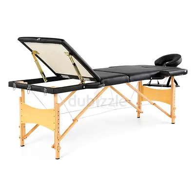 Portable Wooden Massage Table with Storage and Adjustable Backrest