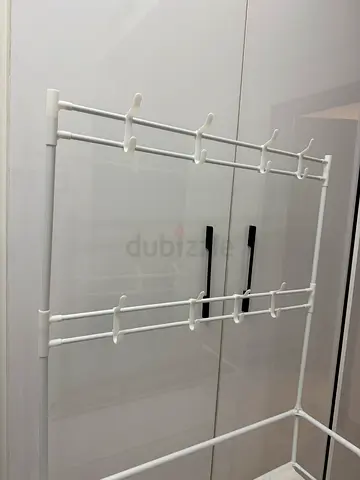 White Metal Clothes Drying Rack / Towel Rack - Foldable