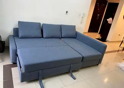 IKEA Friheten Sofa Cumbed Gray L-shaped Sofa Bed with Storage — Good Condition